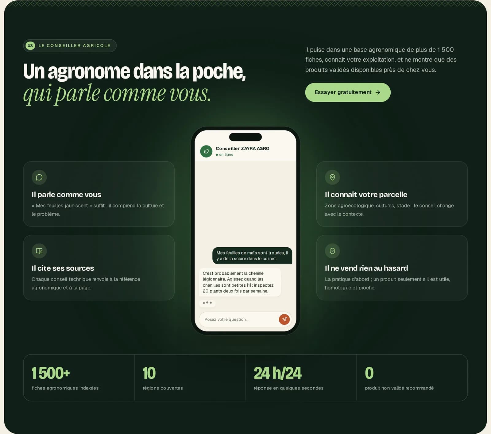 Le conseiller agricole : il comprend, il cite ses sources